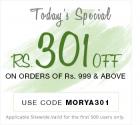 Rs.301 off on all orders above Rs.999 ( it