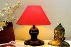 Tucasa LG-195 Conical Shade Table Lamp (Red)