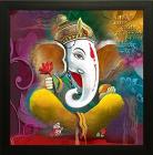 SAF Ganesh Painting Exclusive Framed Wall Art Painting (Wood, 30 cm x 3 cm x 30 cm, SANF6121C)