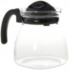 Borosil Carafe Pot with Strainer in Lid, 1.25 Litres, Black