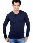 SOLID LONG SLEEVE PATCH POCKET HENLEY