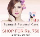 Shop For Rs 750 & get Rs 100 Off on Beauty & personal care products