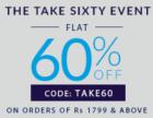 Flat 60% off + 15% Cashback via MobiKwik