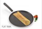 Tosaa Non Stick Flat Tawa, 28.5cm 3MM thickness, Black and Red
