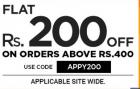 Flat 200 off on Rs. 400 ( Site wide)