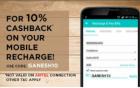 10% Cashback On Mobile recharge of 20 & above