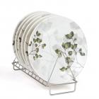 Golden Fish Melamine Leaves Printed Full Size Dinner Plates (Set of 6, 11 Inches)