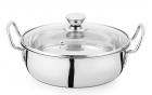 Profusion Stainless Steel Kadhai/Karahi with Glass lid- (Silver, 1 PC- Capacity- 2.5 Litre)