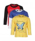 Goodway Junior Boys DYK-1- Red,Royal,Yellow Combo Pack of 3 T-Shirts For Boys