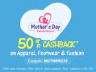 50% Cashback* on Apparel, Footwear & Fashion