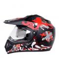 Vega Auto Vega Helmet - Off Road Shocker (Black Base with Red Graphics)