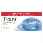 Pears Soft & Fresh Bathing Bar with 98% Pure Glycerine & Mint Extracts - For Fresh Glow (125g x 4)