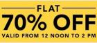 F.L.A.T 70% OFF in Republic Weekend Treat from 12 PM to 2 PM