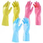Primeway - Rubberex - Latex Household Rubber Hand Gloves (Set of 3 Pairs) - Yellow, Pink & Blue Color