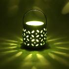 @Home Ceramic Small LED Hanging Lantern (7.5 cm x 7.5 cm x 12.5 cm, Green)
