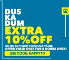 Happy Hours upto 80% off + Extra 10% off on no minimum purchase