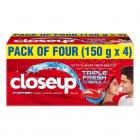 Closeup Everfresh+ Anti-Germ Gel Toothpaste Red Hot, 150 g (Pack of 4)