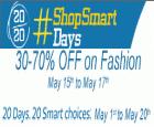 30%  to 70% off on Fashion from 15th - 17th May