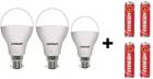 Eveready 151510 W Round B22 LED Bulb  (White, Pack of 3)