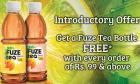 Get a Fuze tea bottle free on every order of Rs.99 & above