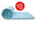 Reversible Microfibre Comforter/Blanket/Quilt/Duvet, AC Single, Blue & White - Divine Casa