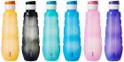 Amazon Brand - Solimo Plastic Water Bottle Set with Flip Cap (Set of 6, 1L, Circular Pattern)