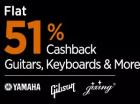 Musical Instruments at Upto 60% Off + EXTRA 51% Cashback