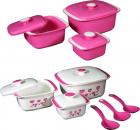 Nayasa Delish Microwavable Pack of 9 Casserole Set  (0.55 L, 0.15 L, 0.31 L)