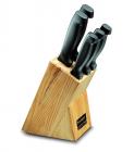 Prestige Tru-Edge Kitchen Knife Set, 5-Pieces set with Wooden block and Free Peeler with this pack