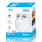 Bebop® N95 Face Mask | 5 Layered High Filtration Capacity with Genuine Meltblown and Hot Air Cotton | Five Layer Reusable Particulate Mask | FDA, CE, GMP, ISO (Pack of 10), White, Without Valve