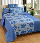 Zesture Bring home 100 % cotton double Bedsheet with 2 pillow covers-blue