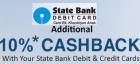 10% extra cash back with SBI credit/debit cards