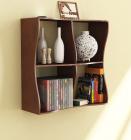 Home Sparkle Wooden Wave Book Shelf (Brown)