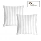 Satin Stripes 16x16 Cushion/Cushion Filler/Cushion Pillow For Sofa-Set of 2-White-By Cloth Fusion