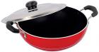 Nirlon Classic Range Non-Stick Aluminium Curry Pan, 2.5 Litres/23.5cm, Red/Black