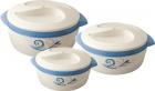 Nayasa Floriana Small Plastic Casserole Set, 3-Pieces, Blue