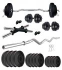 Kore PVC 20-50 Kg Home Gym Set with One 3 Feet Curl and One Pair Dumbbell Rods