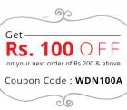 Rs. 100 off on Rs. 200 on all products
