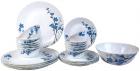 Larah By Borosil Mimosa Opalware Glass Dinner Set, 25-Pieces, White