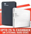 Get Upto 25% Cashback on External Hard Drives