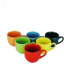 Assorted Colours Ceramic Espresso Cups 6-Piece Set