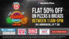 Get 50% OFF on Pizzas on min bill of 300