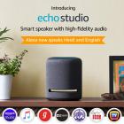 Echo Studio - Smart speaker with high-fidelity audio, Dolby Atmos and Alexa (Black)