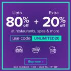 Food & Deals 20% Cashback + Extra 10% Cashback With Mobikwik Wallet