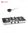 Glen GL 1033 GT 3 Burner Glass Manual Gas Stove