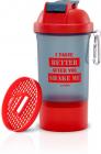Flipkart SmartBuy Adrenex 500ml Shaker with powder compartment  (Pack of 1, Grey, Red)