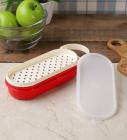 Tupperware 500 ML Red and White Polypropylene Handy Grater, Set of 2