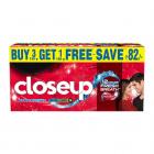 Closeup Ever Fresh Red Hot Gel Toothpaste - 150 g (Pack of 4)