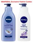 Nivea Smooth Milk Body Lotion 400ml + Nivea Night Whitening Body Lotion 400ml