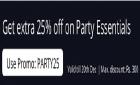 Extra 25% off on party essential